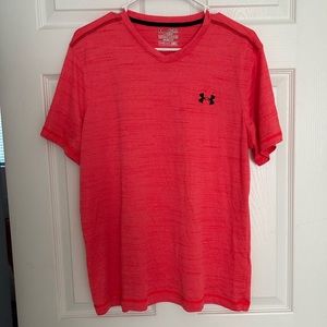 Salmon/coral men’s under Armour V neck